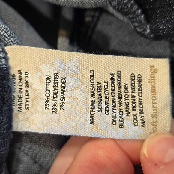 SOFT SURROUNDINGS SUPER STRETCH STRAIGHT ANKLE PULL ON DENIM JEANS. SIZE XL - Picture 5 of 9